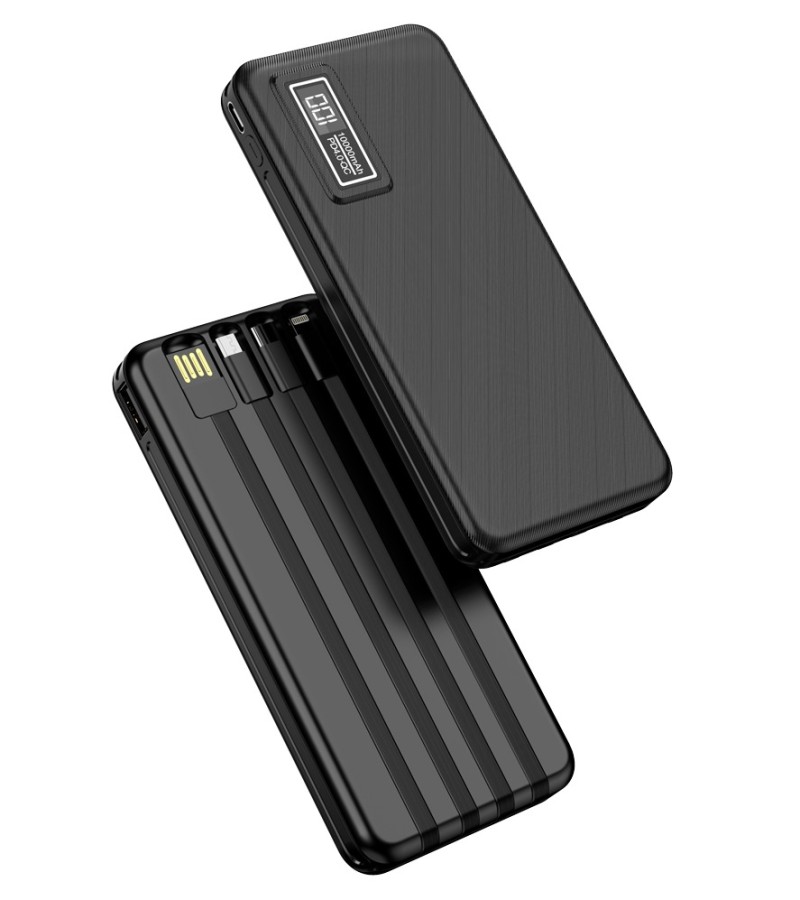 ASPOR A300 POWER BANK ORIGINAL 10000MAH LI-POLYMER BATTERY 4 IN1 POWER BANK BLACK
