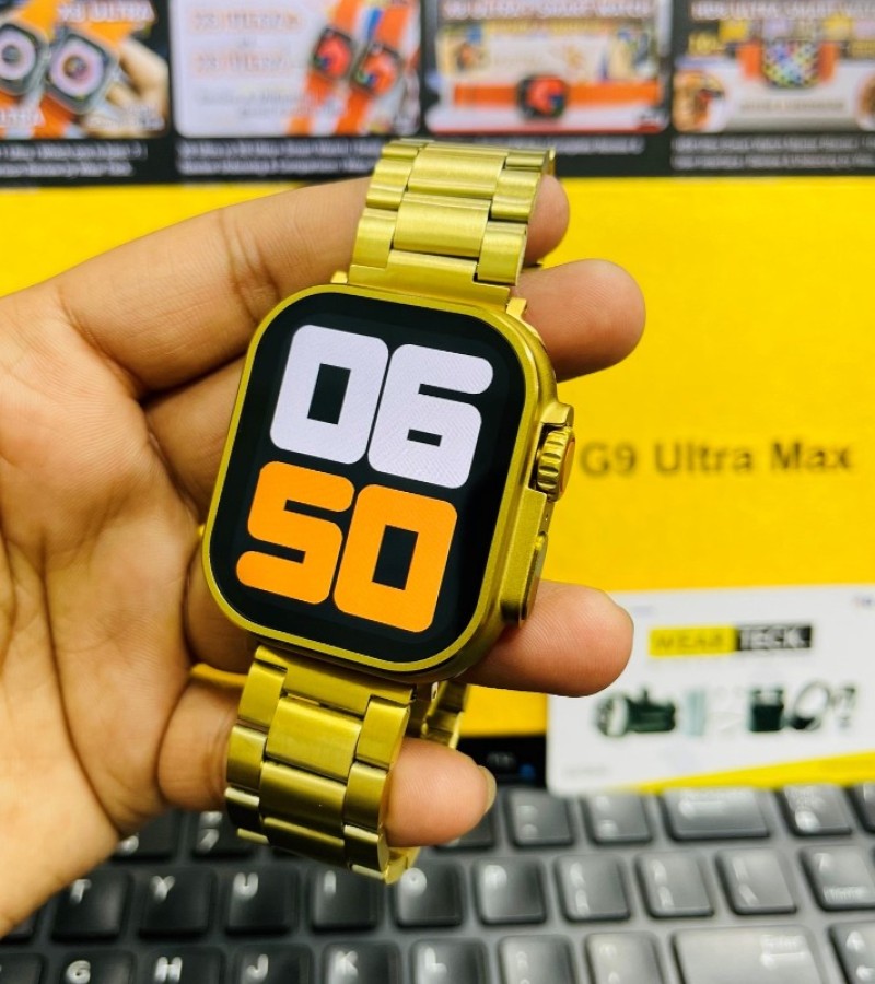 C9 Ultra Max Gold Edition Color Smartwatch 2.1 Inch Screen WITH Hryfine APP