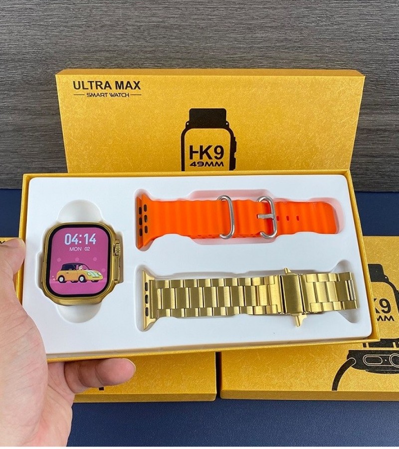 Ultra Max GOLD Smart Watch with 2 Straps | 49mm | Inteligente Wireless Charging