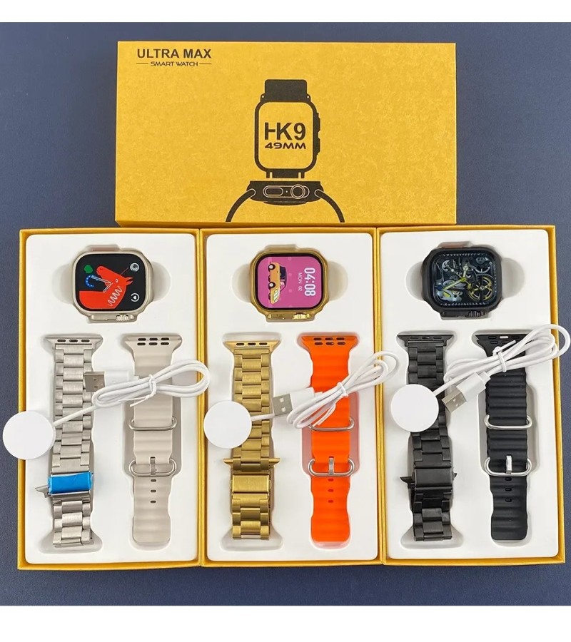 Ultra Max GOLD Smart Watch with 2 Straps | 49mm | Inteligente Wireless Charging