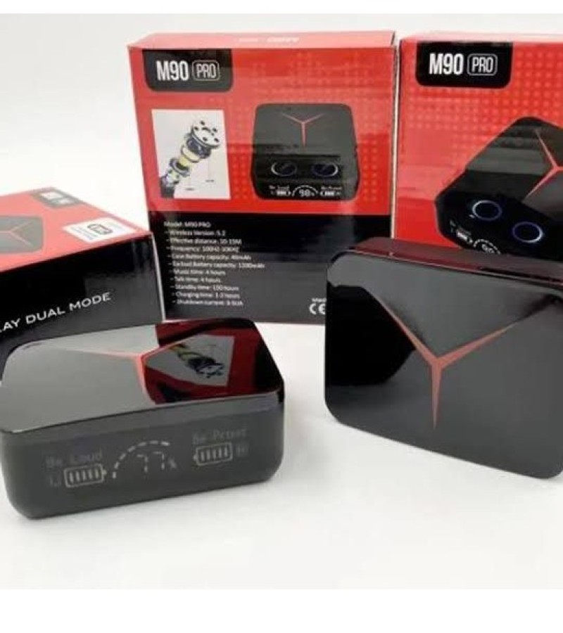 M90 PRO EARBUDS TWS BLUETOOTH 5.2 HEADPHONES TOUCH CONTROL EARPHONES LED DISPLAY HEADSET 9D HIFI QUAILTY