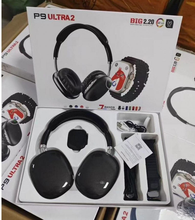 P9 Ultra 2 Smart Watch Combo With Headphone