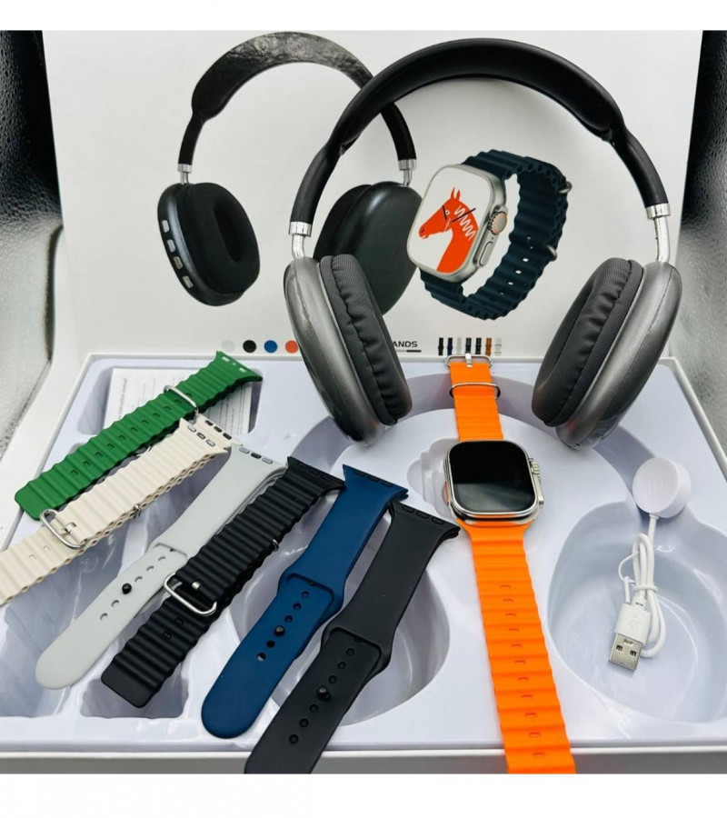 P9 Ultra 2 Smart Watch Combo With Headphone