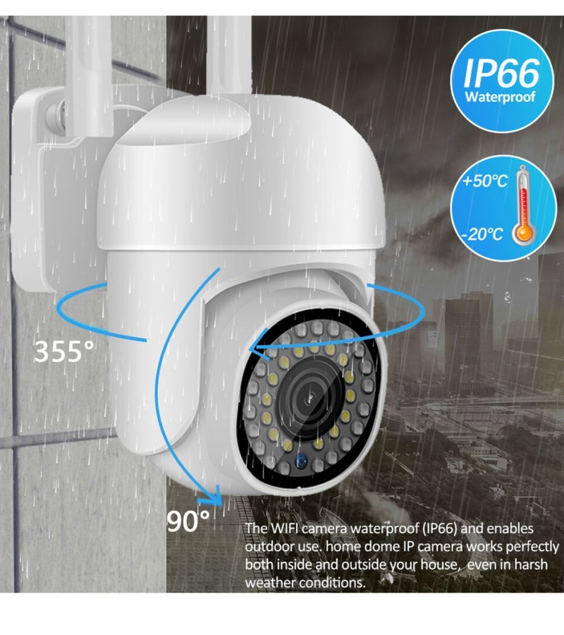 PTZ WIFI CAMERA HB66 2MP 1080P OUTDOOR CCTV SECURITY CAMERA 4X DIGITAL ZOOM WIRELESS AI HUMAN DETECTION With Pixlinkcam App