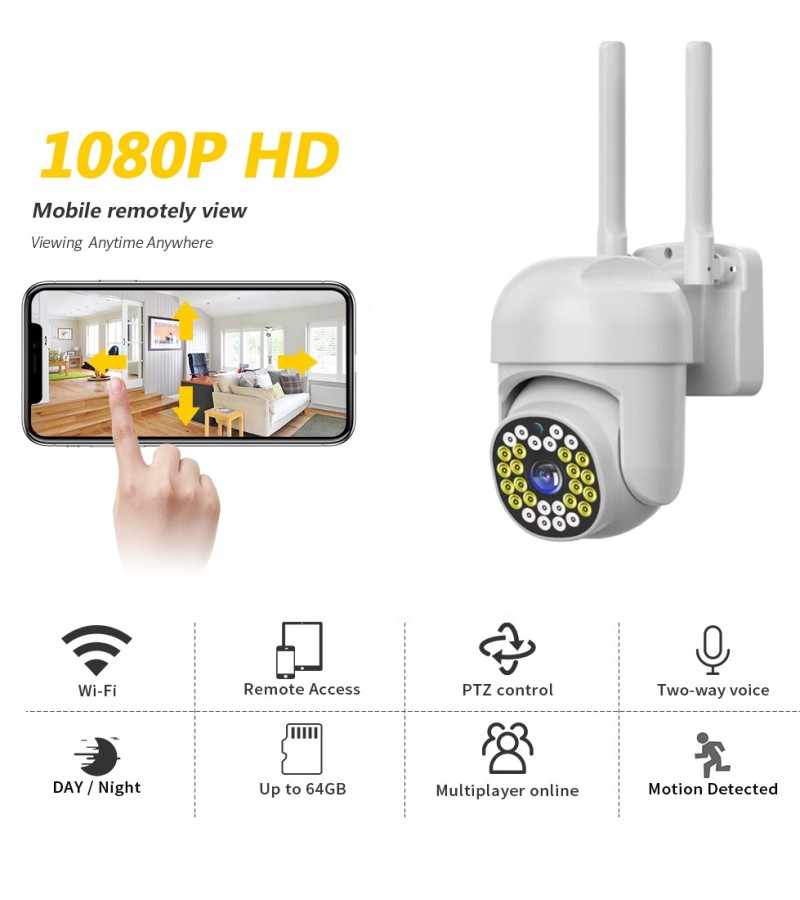 PTZ WIFI CAMERA HB66 2MP 1080P OUTDOOR CCTV SECURITY CAMERA 4X DIGITAL ZOOM WIRELESS AI HUMAN DETECTION With Pixlinkcam App