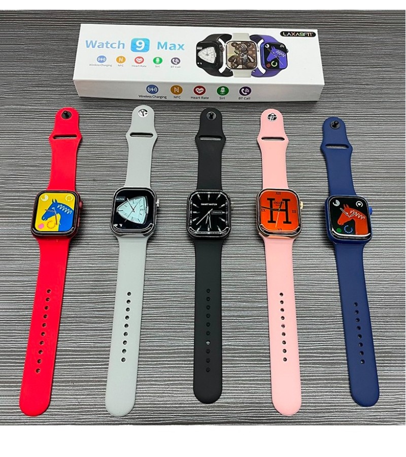WATCH 9 MAX SERIES 9 SMARTWATCH (2.19 INCH IPS) 22MM STRAP NAVY WITH LAXASFIT APP PINK